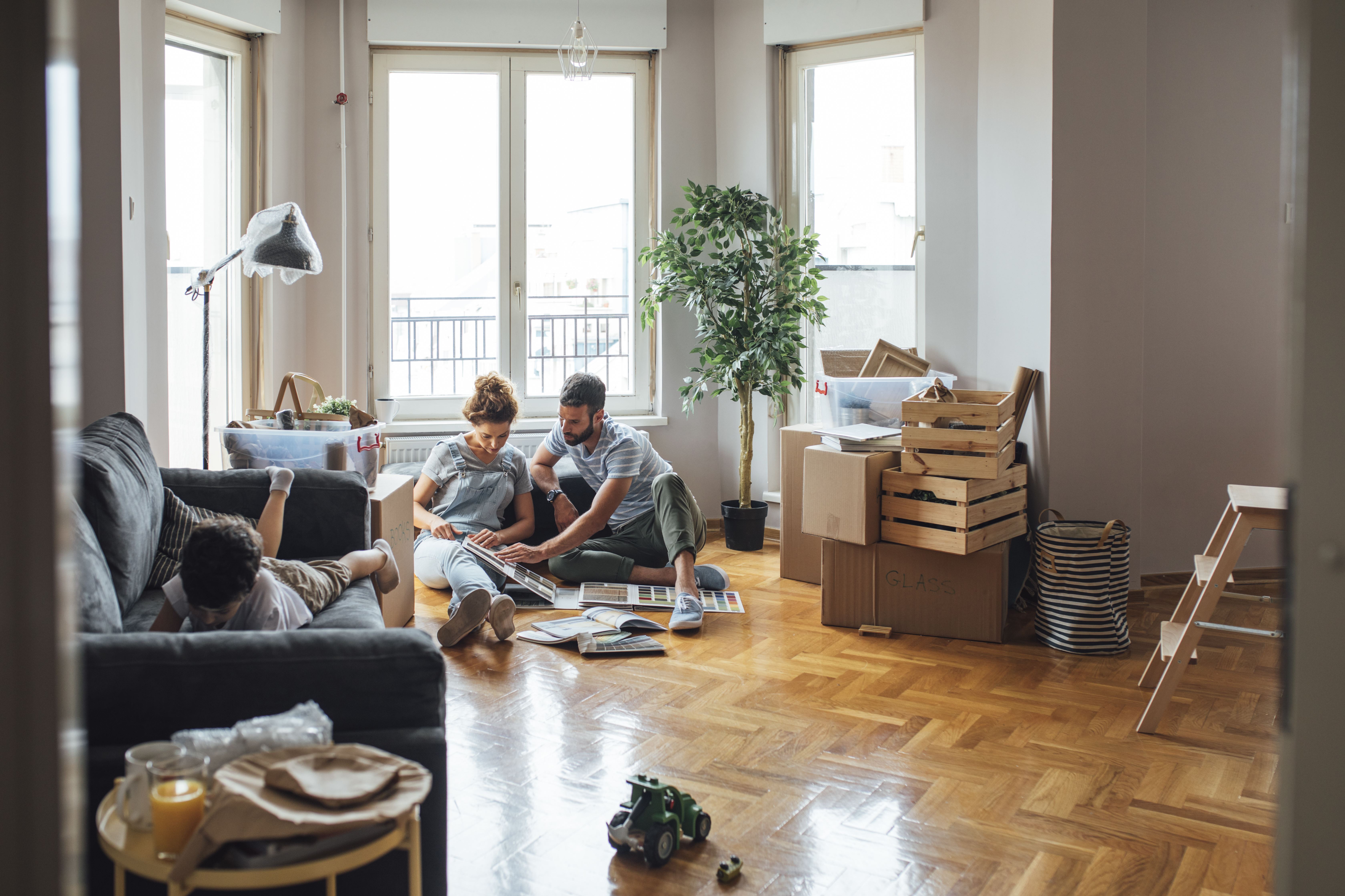 A family getting settled in their new home before move in cleaning service in Winchester, VA