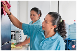 woman cleaning